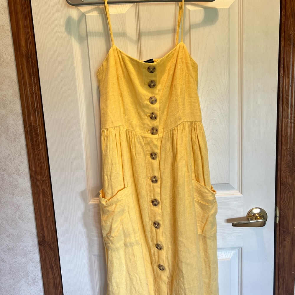 Forever 21 Yellow Sleeveless Midi Sundress 🌼